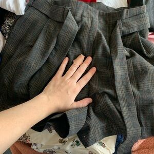 Promod French Boutique Plaid Shorts Tie